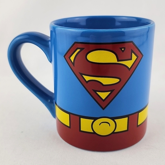 Superman Suit DC Comics Ceramic Mug Blue Red Yellow Collectible - Picture 4 of 9